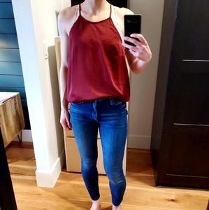 Gentle Fawn small maroon adjustable strap tank